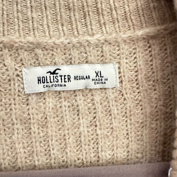 Hollister Beige Oatmeal Long V-Neck Polyester Blend Sweater Dress Size XL NWT - Picture 9 of 9